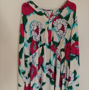 Melissa McCarthy Seven7 cream floral long dress